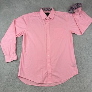 Alexander Julian Colours Button Up Shirt Men's Medium Pink Paisley Flip Cuff